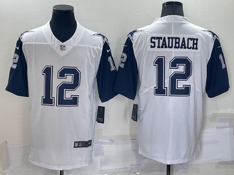 Men Dallas Cowboys #12 Staubach White 2022 Nike Limited Vapor Untouchable NFL Jersey